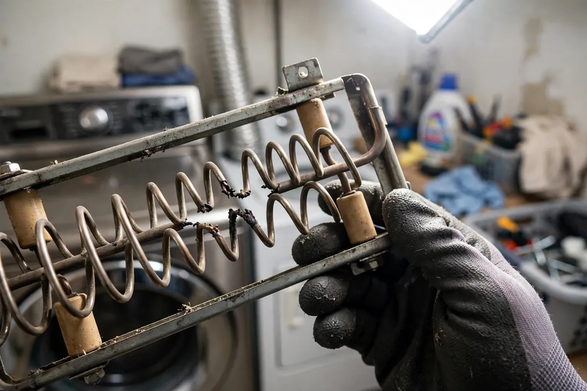 Broken GE dryer heating element coil